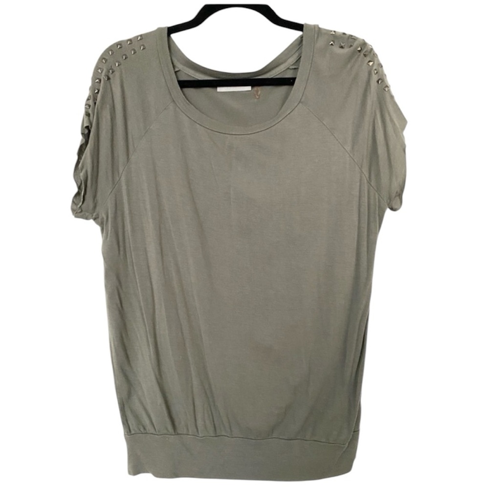 Olive green studded t-shirt
